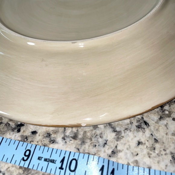 4 Tabletops Unlimited Kona Hand Painted Dinner Plate Palm Tree Design - Picture 10 of 13